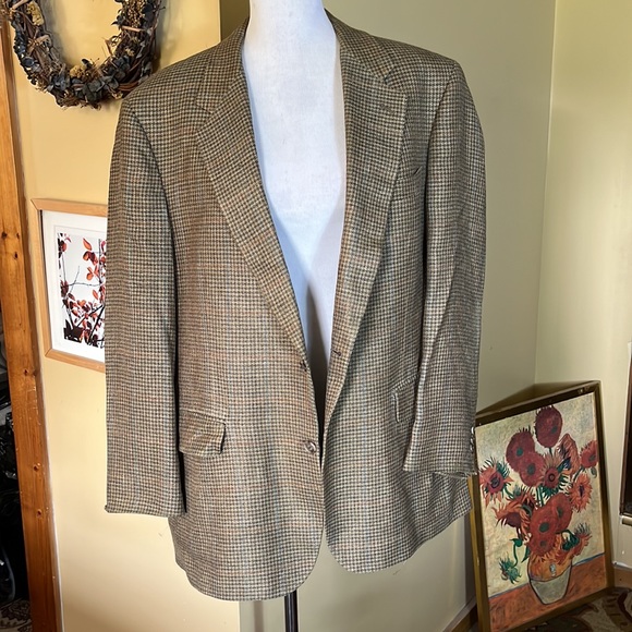 Vtg BROOKS BROTHERS Size 42R Plaid Sportcoat Silk/Cashmere Blend Timeless Pteppy - Picture 2 of 15